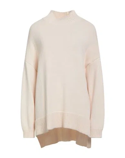 Vicolo Woman Turtleneck Cream Size Onesize Acrylic, Wool, Viscose, Alpaca Wool In Neutral