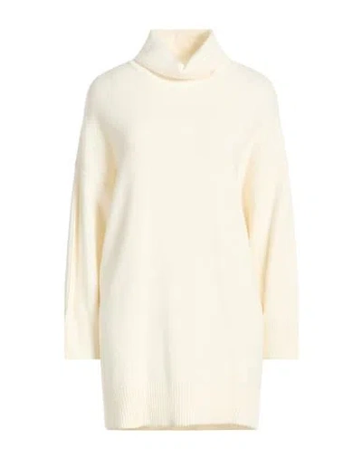 Vicolo Woman Turtleneck Cream Size Onesize Viscose, Polyamide, Wool, Cashmere In Neutral