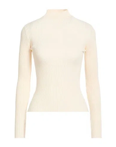 Vicolo Woman Turtleneck Cream Size Onesize Viscose, Polyester In Neutral