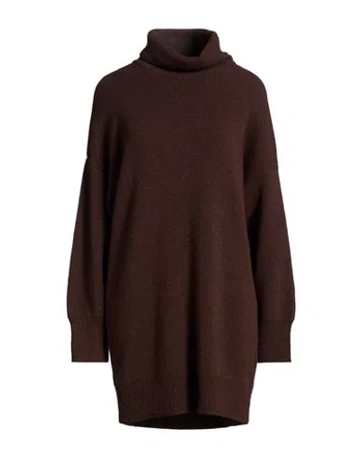 Vicolo Woman Turtleneck Dark Brown Size Onesize Viscose, Polyamide, Wool, Cashmere In Burgundy