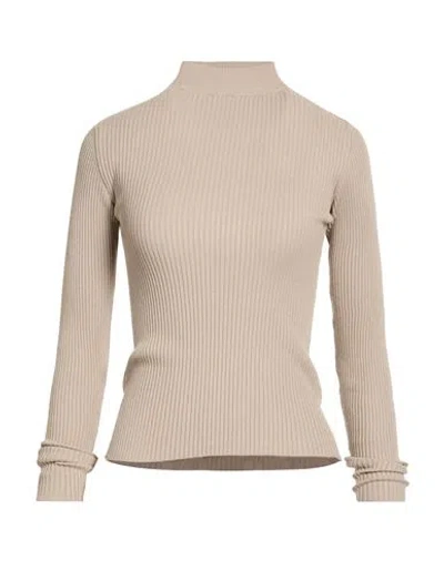 Vicolo Woman Turtleneck Khaki Size Onesize Viscose, Polyester In Brown