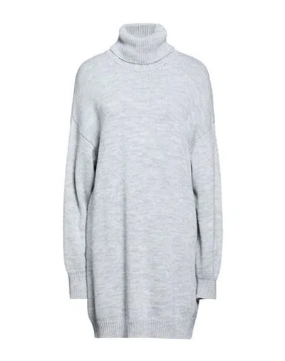 Vicolo Woman Turtleneck Light Grey Size Onesize Acrylic, Wool, Viscose, Alpaca Wool In Blue