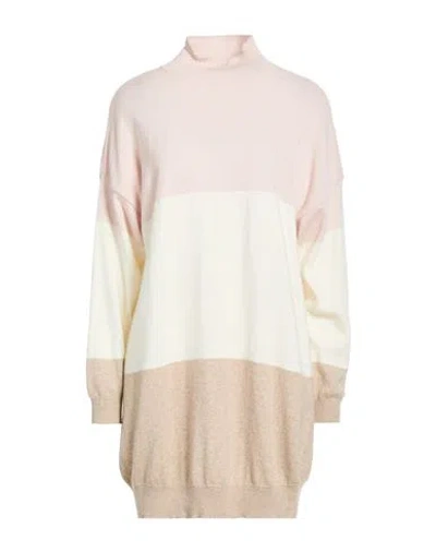 Vicolo Woman Turtleneck Light Pink Size Onesize Viscose, Polyamide, Wool, Cashmere