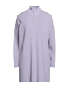 Vicolo Woman Turtleneck Lilac Size Onesize Viscose, Polyester, Polyamide In Purple