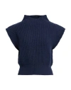 Vicolo Woman Turtleneck Midnight Blue Size Onesize Viscose, Polyamide, Wool, Cashmere In Blue