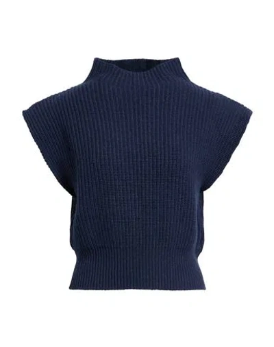 Vicolo Woman Turtleneck Midnight Blue Size Onesize Viscose, Polyamide, Wool, Cashmere