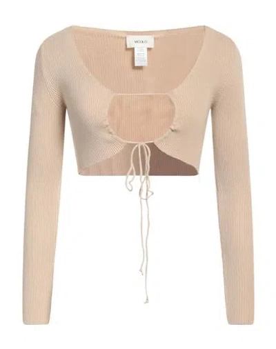 Vicolo Woman Wrap Cardigans Beige Size Onesize Viscose, Polyester