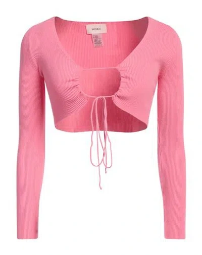 Vicolo Woman Wrap Cardigans Pink Size Onesize Viscose, Polyester