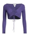 Vicolo Woman Wrap Cardigans Purple Size Onesize Viscose, Polyester In Purple
