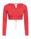 Vicolo Wrap Cardigans In Red