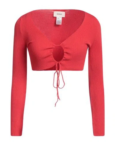 Vicolo Woman Wrap Cardigans Red Size Onesize Viscose, Polyester