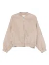 Vicolo Zip Pocket Bomber Jacket In Neutral