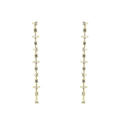 Vicstonenyc Fine Jewelry Long Dangle Gold Earrings For Women