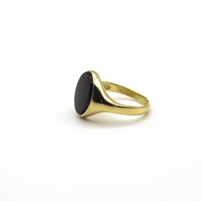 Vicstonenyc Fine Jewelry Men's Black Onyx Yellow Solid Gold Ring