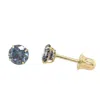 Vicstonenyc Fine Jewelry Men's Blue Moissanite Yellow Solid Gold Stud Earrings Wth Screw Back In Gold
