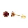 Vicstonenyc Fine Jewelry Men's Gold Red Moissanite Stud Earrings – Screw Back In Gold