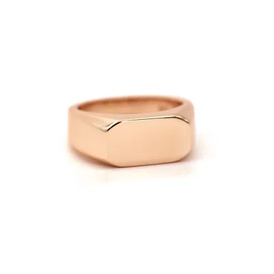 Vicstonenyc Fine Jewelry Rose Gold Rose Solid Gold Bold Signet Ring For Men