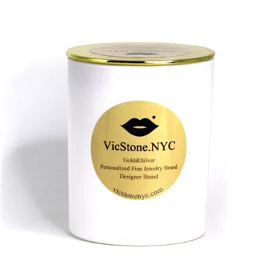 Vicstonenyc Fine Jewelry White Cactus Flower + Jade Incense Soy Candle By Handmade