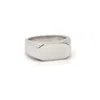 Vicstonenyc Fine Jewelry White Solid Gold Bold Signet Ring For Men