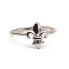 Vicstonenyc Fine Jewelry Women's Antique Fleur De Lis White Solid Gold Ring In White
