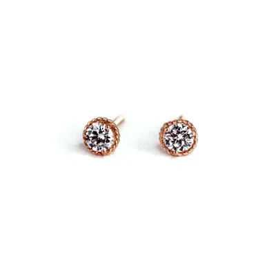 Vicstonenyc Fine Jewelry Women's Antique Lab Diamond Stud Rose Gold Earrings