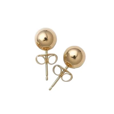 Vicstonenyc Fine Jewelry Women's Ball Timeless Stud Yellow Solid Gold Earrings