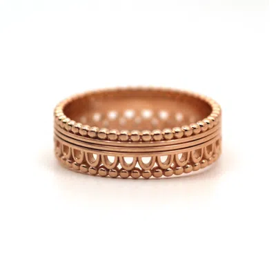 Vicstonenyc Fine Jewelry Women's Delicate Antique Lace Rose Gold Ring