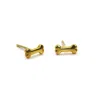 Vicstonenyc Fine Jewelry Women's Dog Bone Yellow Solid Gold Stud Earrings
