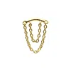 Vicstonenyc Fine Jewelry Women's Double Chain Yellow Gold Vermeil One Earring