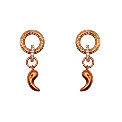 Vicstonenyc Fine Jewelry Women's Gok Ock Design Diamond Dangle Rose Gold Earrings