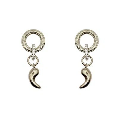 Vicstonenyc Fine Jewelry Women's Gok Ock Design Diamond Dangle White Gold Earrings