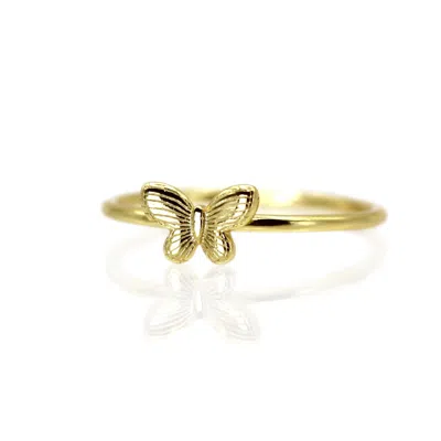 Vicstonenyc Fine Jewelry Women's Gold / Green Gold Butterfly Ring In Multi
