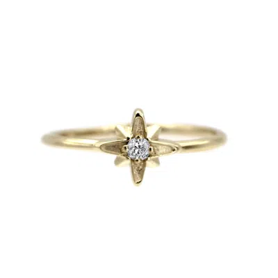 Vicstonenyc Fine Jewelry Women's Gold North Star April Birthstone Diamond Ring