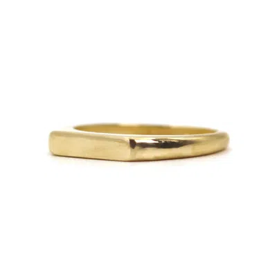 Vicstonenyc Fine Jewelry Women's Harmony Bar Signet Ring - Yellow Solid Gold — Crafted By Hand, Designed For Seamless Comfort