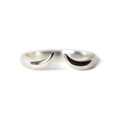 Vicstonenyc Fine Jewelry Women's Horn Cuff White Solid Gold Ring