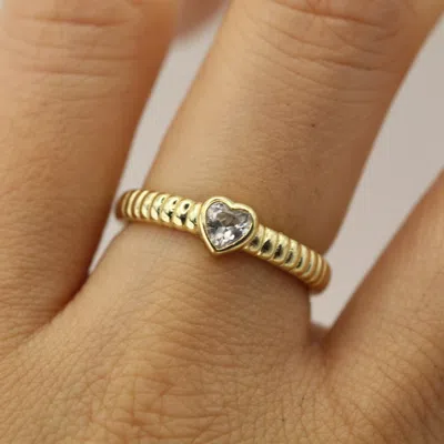 Vicstonenyc Fine Jewelry Women's Lovely Bubble Heart Yellow Solid Gold Ring