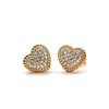 Vicstonenyc Fine Jewelry Women's Luxury Heart Stud Earrings Rose Gold  – Luxury, Sparkle, And Love