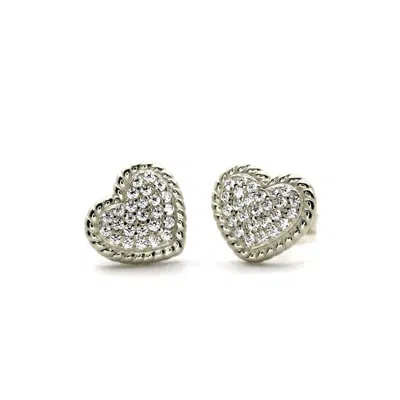 Vicstonenyc Fine Jewelry Women's Luxury Heart Stud Earrings White Gold  – Luxury, Sparkle, And Love