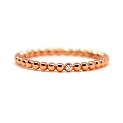 Vicstonenyc Fine Jewelry Women's Natural Diamond Ball Textured Rose Gold Ring