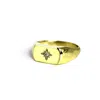 Vicstonenyc Fine Jewelry Women's Natural Diamond Polaris Star Signet Yellow Gold Ring