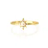 Vicstonenyc Fine Jewelry Women's Northern Star Pearl And Diamond Yellow Gold Ring