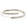 Vicstonenyc Fine Jewelry Women's Rolling Diamond Open Cuff Ring – 14k White Gold In White