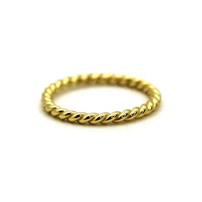Vicstonenyc Fine Jewelry Women's Rope Yellow Solid Gold Ring By Handmade