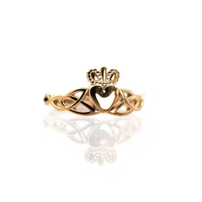 Vicstonenyc Fine Jewelry Women's Rose Gold Antique Claddagh Rose Solid Gold Ring