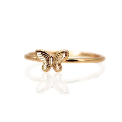 Vicstonenyc Fine Jewelry Women's Rose Gold Butterfly Ring