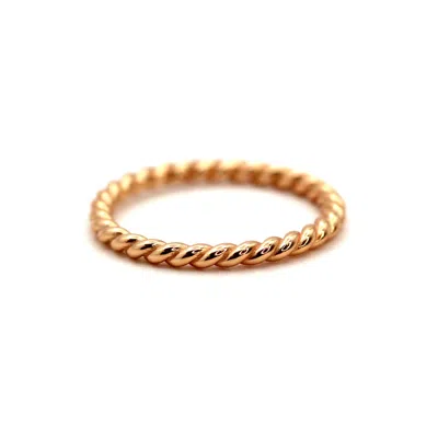 Vicstonenyc Fine Jewelry Women's Rose Gold Rope Rose Solid Gold Ring By Handmade
