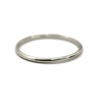 Vicstonenyc Fine Jewelry Women's Simple Thin White Solid Gold Ring