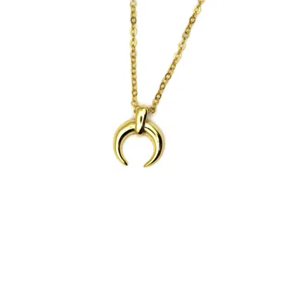 Vicstonenyc Fine Jewelry Women's Small Horn Yellow Solid Gold Necklace