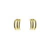 Vicstonenyc Fine Jewelry Women's Three-layer Line Huggie Gold Vermeil Earrings