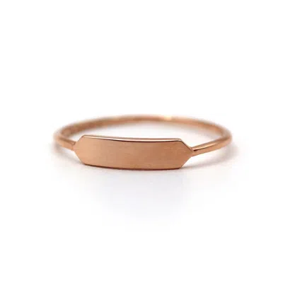 Vicstonenyc Fine Jewelry Women's Tiny Love Tag Stacking Rose Gold Ring